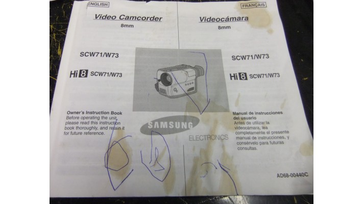 Samsung SCW73 camcorder instruction manual